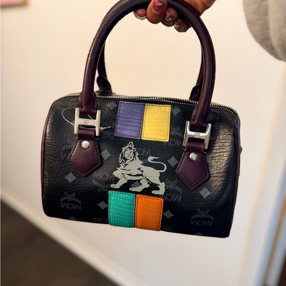 MCM Handbags - MCM Black Satchel with Colorful Panels